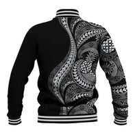 Hawaii Pineapple Gray Scale Tribal Pattern Baseball Jacket LT01 - Polynesian Pride