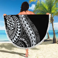Hawaii Pineapple Gray Scale Tribal Pattern Beach Blanket LT01 - Polynesian Pride