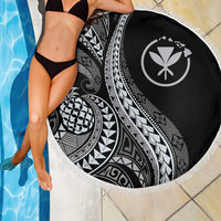Hawaii Pineapple Gray Scale Tribal Pattern Beach Blanket LT01 - Polynesian Pride