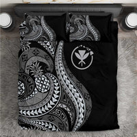 Hawaii Pineapple Gray Scale Tribal Pattern Bedding Set LT01 Black - Polynesian Pride