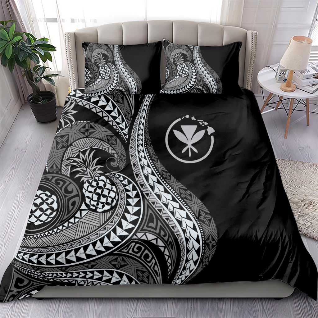 Hawaii Pineapple Gray Scale Tribal Pattern Bedding Set LT01 - Polynesian Pride