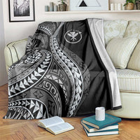Hawaii Pineapple Gray Scale Tribal Pattern Blanket LT01 Black - Polynesian Pride