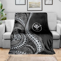 Hawaii Pineapple Gray Scale Tribal Pattern Blanket LT01 - Polynesian Pride