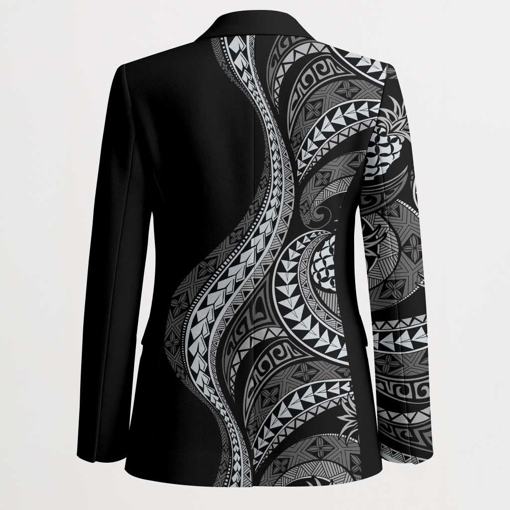 Hawaii Pineapple Gray Scale Tribal Pattern Blazer LT01 - Polynesian Pride