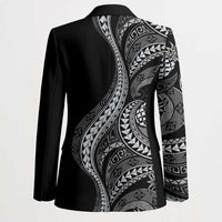 Hawaii Pineapple Gray Scale Tribal Pattern Blazer LT01 - Polynesian Pride