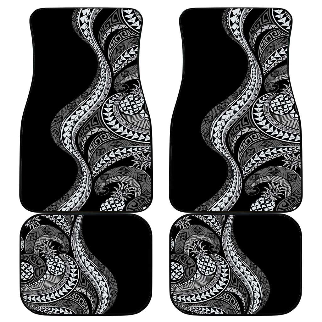 Hawaii Pineapple Gray Scale Tribal Pattern Car Mats LT01 - Polynesian Pride