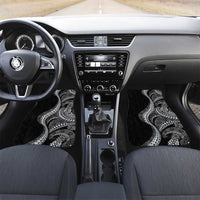 Hawaii Pineapple Gray Scale Tribal Pattern Car Mats LT01 Set 2pcs - Front Black - Polynesian Pride