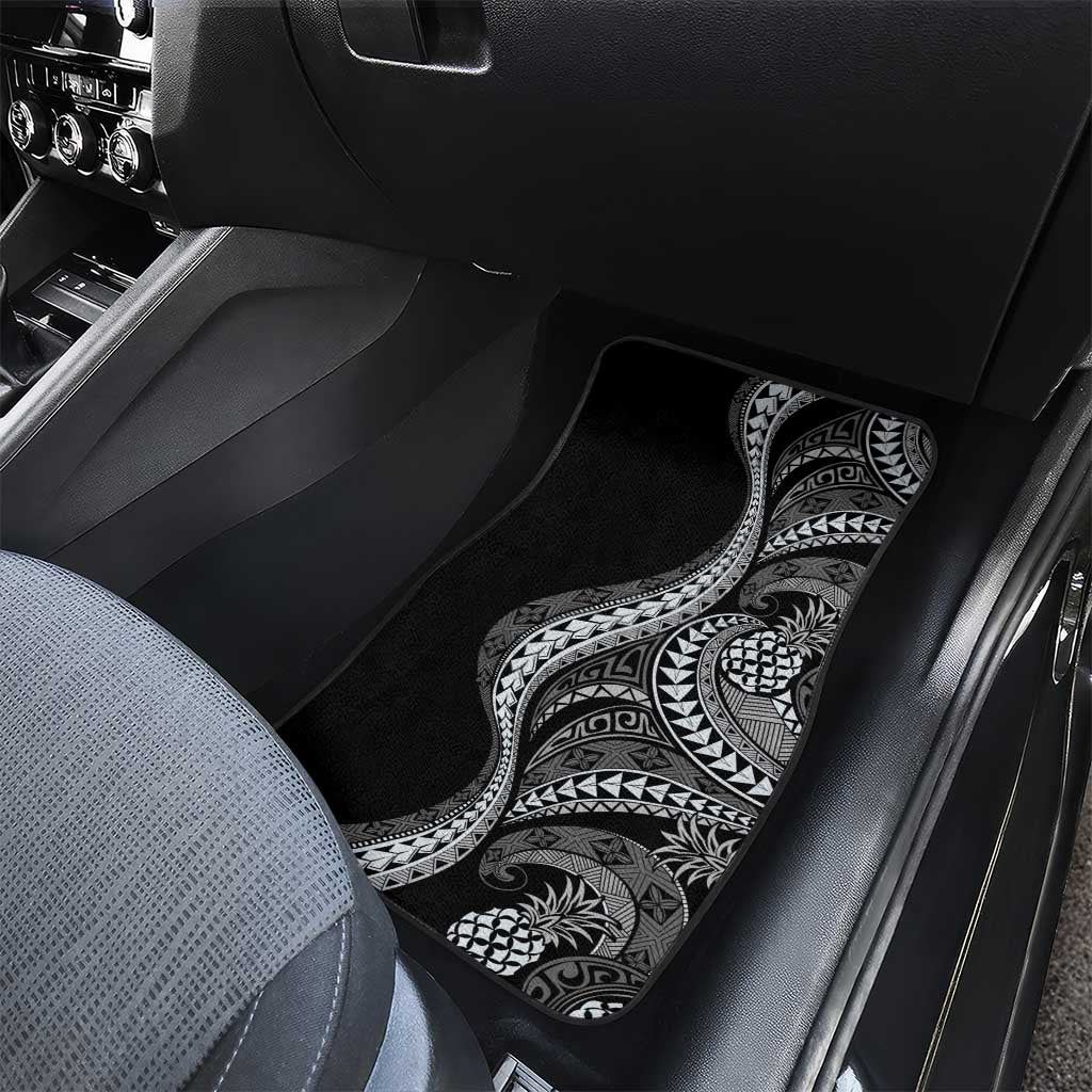 Hawaii Pineapple Gray Scale Tribal Pattern Car Mats LT01 - Polynesian Pride