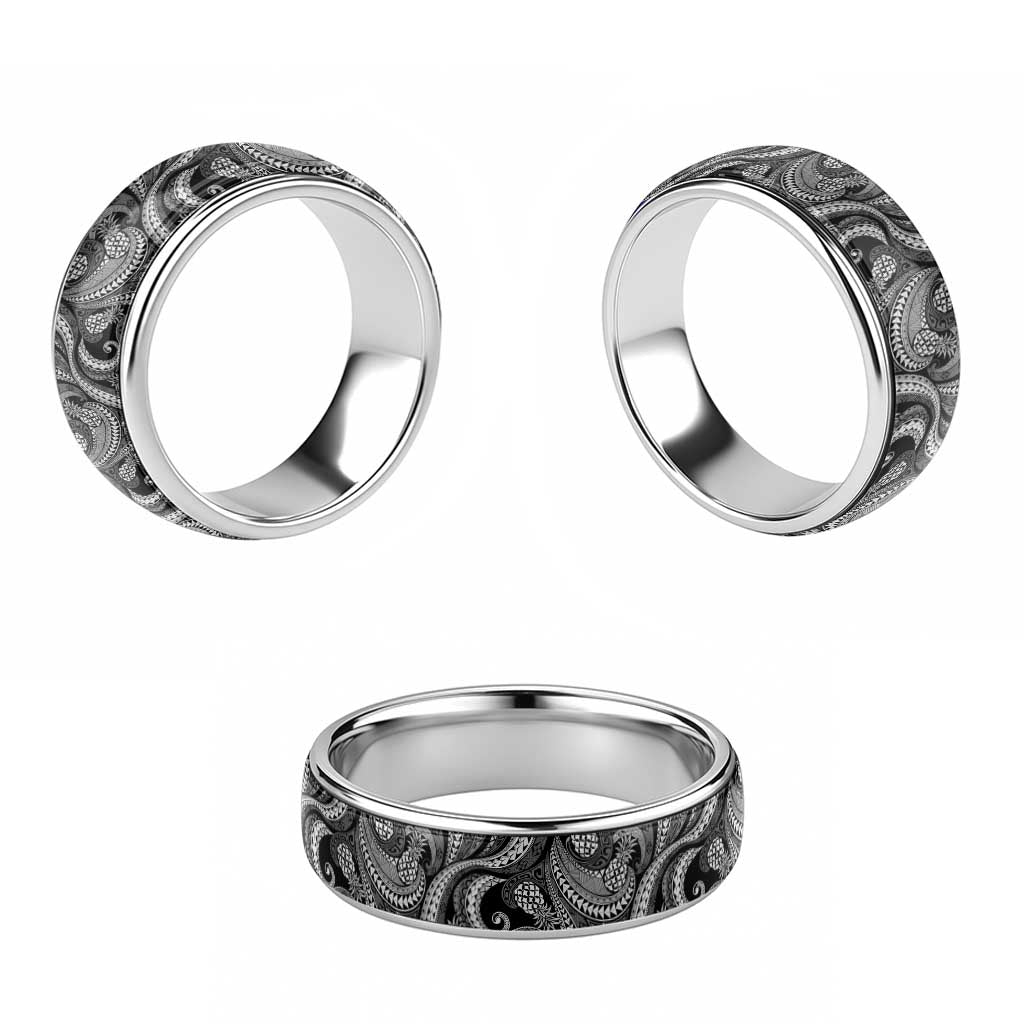 Hawaii Pineapple Gray Scale Tribal Pattern Classic Ring LT01 - Polynesian Pride