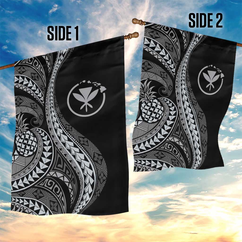 Hawaii Pineapple Gray Scale Tribal Pattern Garden Flag LT01 - Polynesian Pride