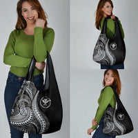 Hawaii Pineapple Gray Scale Tribal Pattern Grocery Bag LT01 - Polynesian Pride