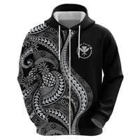 Hawaii Pineapple Gray Scale Tribal Pattern Hoodie LT01 - Polynesian Pride