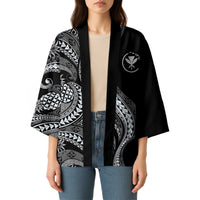 Hawaii Pineapple Gray Scale Tribal Pattern Kimono LT01 - Polynesian Pride