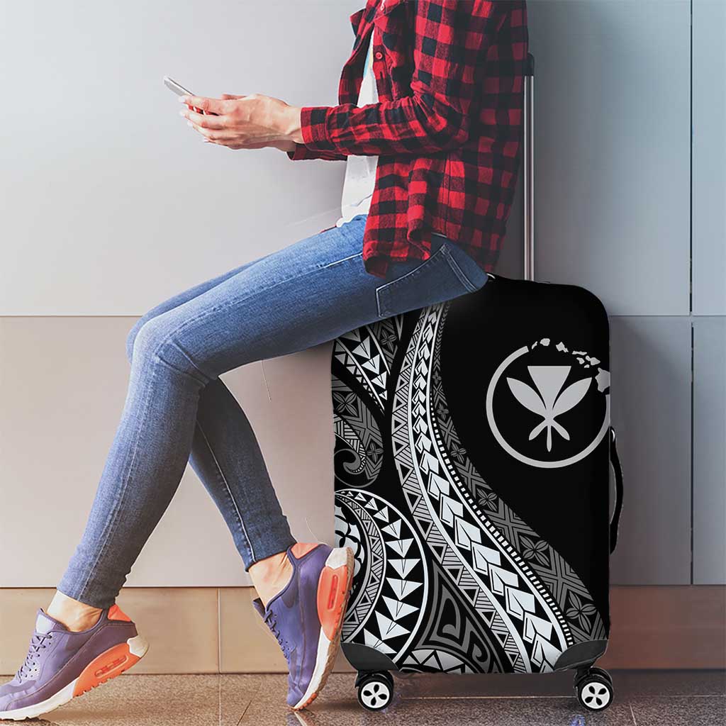 Hawaii Pineapple Gray Scale Tribal Pattern Luggage Cover LT01 - Polynesian Pride