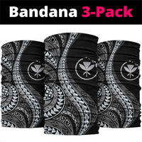 Hawaii Pineapple Gray Scale Tribal Pattern Neck Gaiter LT01 package One Size: 25*50cm Black - Polynesian Pride