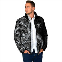 Hawaii Pineapple Gray Scale Tribal Pattern Padded Jacket LT01 - Polynesian Pride