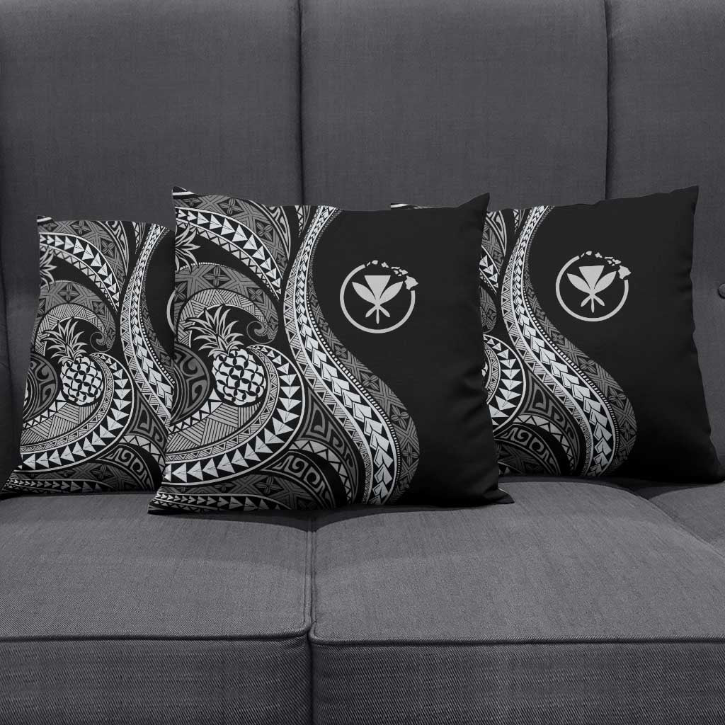 Hawaii Pineapple Gray Scale Tribal Pattern Pillow Cover LT01 - Polynesian Pride