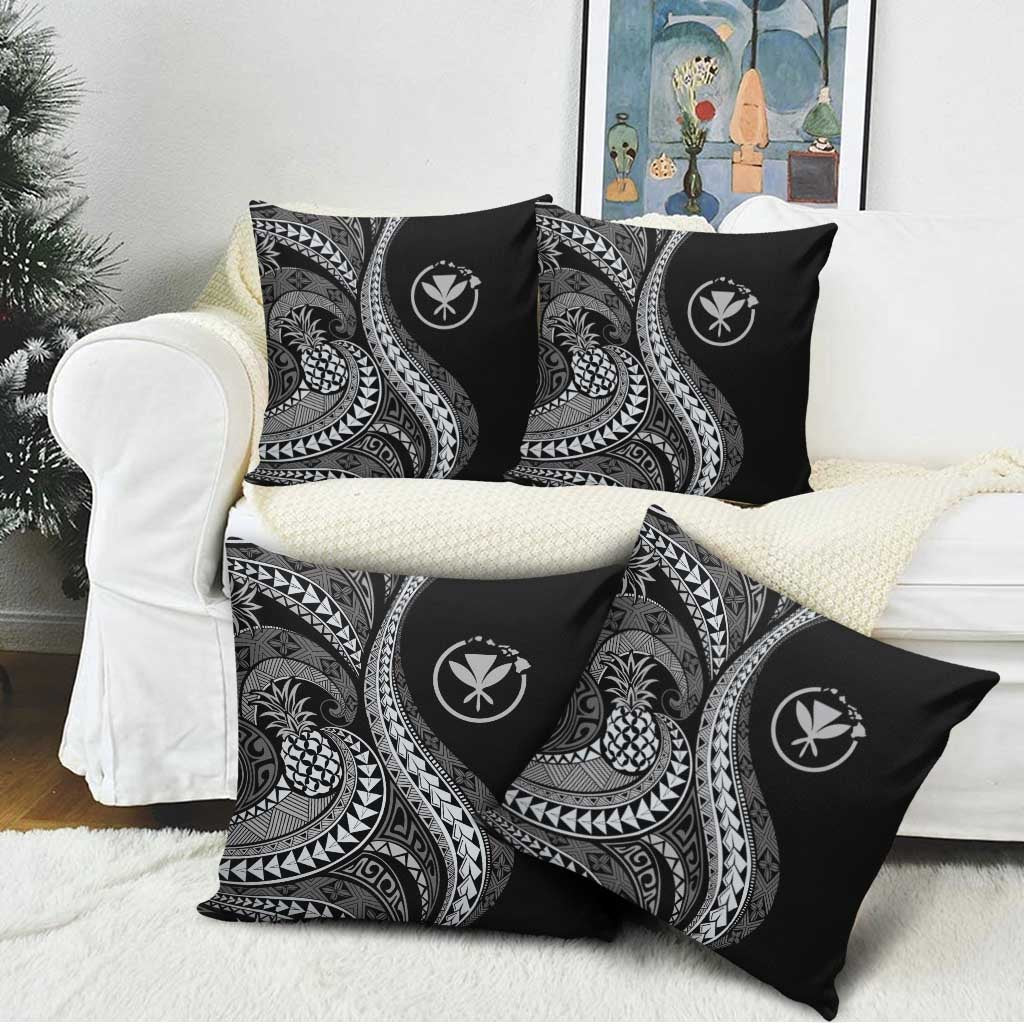 Hawaii Pineapple Gray Scale Tribal Pattern Pillow Cover LT01 - Polynesian Pride