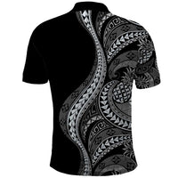 Hawaii Pineapple Gray Scale Tribal Pattern Polo Shirt LT01 - Polynesian Pride