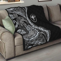 Hawaii Pineapple Gray Scale Tribal Pattern Quilt LT01 - Polynesian Pride