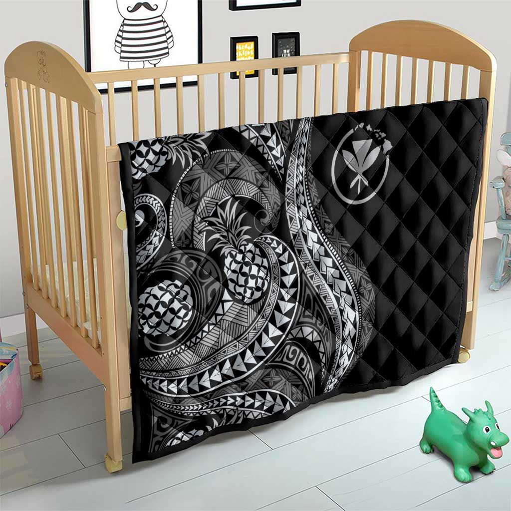 Hawaii Pineapple Gray Scale Tribal Pattern Quilt LT01 - Polynesian Pride