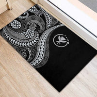 Hawaii Pineapple Gray Scale Tribal Pattern Rubber Doormat LT01 - Polynesian Pride