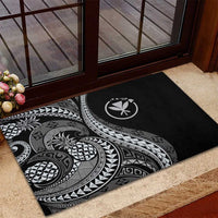 Hawaii Pineapple Gray Scale Tribal Pattern Rubber Doormat LT01 - Polynesian Pride