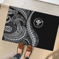 Hawaii Pineapple Gray Scale Tribal Pattern Rubber Doormat LT01 - Polynesian Pride