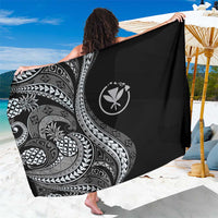 Hawaii Pineapple Gray Scale Tribal Pattern Sarong LT01 One Size 44 x 66 inches Black - Polynesian Pride