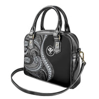 Hawaii Pineapple Gray Scale Tribal Pattern Shoulder Handbag LT01 - Polynesian Pride