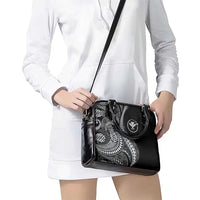 Hawaii Pineapple Gray Scale Tribal Pattern Shoulder Handbag LT01 - Polynesian Pride