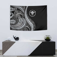 Hawaii Pineapple Gray Scale Tribal Pattern Tapestry LT01 - Polynesian Pride