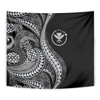 Hawaii Pineapple Gray Scale Tribal Pattern Tapestry LT01 - Polynesian Pride