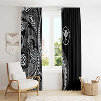 Hawaii Pineapple Gray Scale Tribal Pattern Window Curtain LT01 - Polynesian Pride
