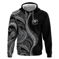 Hawaii Pineapple Gray Scale Tribal Pattern Zip Hoodie LT01 Pullover Hoodie Black - Polynesian Pride