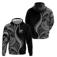 Hawaii Pineapple Gray Scale Tribal Pattern Zip Hoodie LT01 - Polynesian Pride