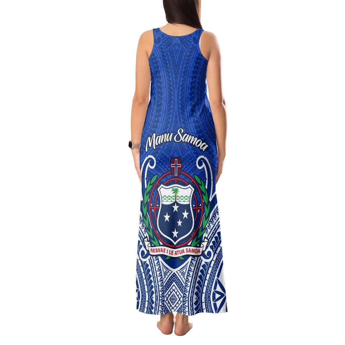 Samoa Rugby Tank Maxi Dress Manu Samoa Go 2023 World Cup LT01 - Polynesian Pride