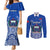 Custom Samoa Rugby Couples Matching Mermaid Dress and Long Sleeve Button Shirts Manu Samoa Go 2023 World Cup LT01 Blue - Polynesian Pride