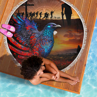New Zealand Tui Bird Soldier ANZAC Beach Blanket Lest We Forget LT03 - Polynesian Pride