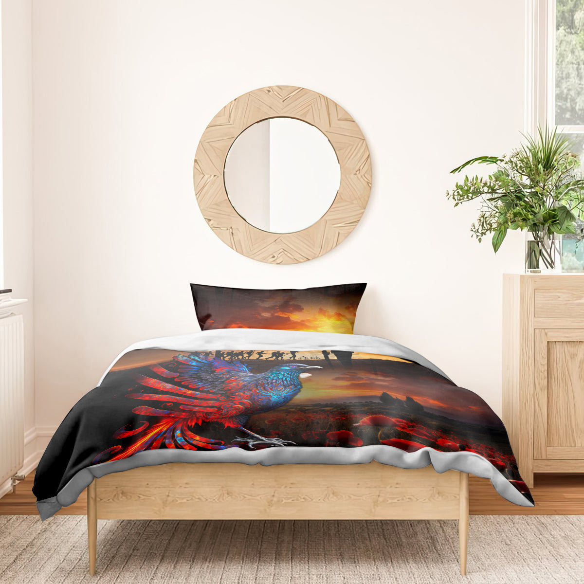 New Zealand Tui Bird Soldier ANZAC Bedding Set Lest We Forget LT03 - Polynesian Pride