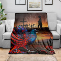 New Zealand Tui Bird Soldier ANZAC Blanket Lest We Forget LT03 - Polynesian Pride