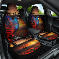 New Zealand Tui Bird Soldier ANZAC Car Seat Cover Lest We Forget LT03 One Size Black - Polynesian Pride