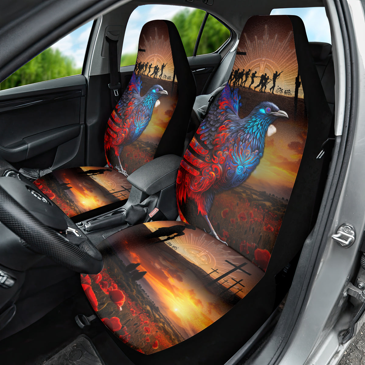 New Zealand Tui Bird Soldier ANZAC Car Seat Cover Lest We Forget LT03 - Polynesian Pride