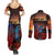 New Zealand Tui Bird Soldier ANZAC Couples Matching Summer Maxi Dress and Long Sleeve Button Shirt Lest We Forget LT03