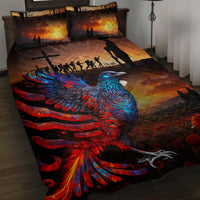 New Zealand Tui Bird Soldier ANZAC Quilt Bed Set Lest We Forget LT03 Black - Polynesian Pride