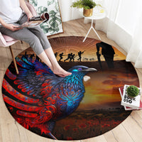 New Zealand Tui Bird Soldier ANZAC Round Carpet Lest We Forget LT03 - Polynesian Pride