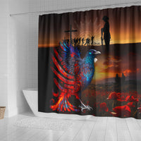 New Zealand Tui Bird Soldier ANZAC Shower Curtain Lest We Forget LT03 - Polynesian Pride