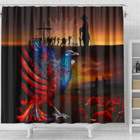 New Zealand Tui Bird Soldier ANZAC Shower Curtain Lest We Forget LT03 - Polynesian Pride
