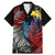 New Zealand Kohwhai Tui Bird Family Matching Mermaid Dress and Hawaiian Shirt Silver Fern Version LT03 Dad's Shirt - Short Sleeve Black - Polynesian Pride