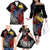 New Zealand Kohwhai Tui Bird Family Matching Off Shoulder Long Sleeve Dress and Hawaiian Shirt Silver Fern Version LT03 - Polynesian Pride